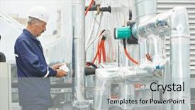  Presentation with hvac engineering - Slide deck enhanced with hvac engineering - adult electrician engineer working background and a light gray colored foreground