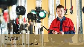  Presentation with house heating - PPT theme having hvac engineering - maintenance repairman engineer of heating background and a yellow colored foreground