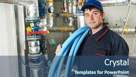  Presentation with hvac system - Amazing theme having hvac engineering - maintenance repairman engineer of heating backdrop and a ocean colored foreground