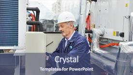  Presentation with hvac engineering - Presentation having hvac engineering - portrait of senior adult smiling background and a ocean colored foreground