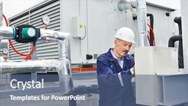  Presentation with hvac engineering - Slide set with hvac engineering - senior adult ventilation electrician builder background and a ocean colored foreground