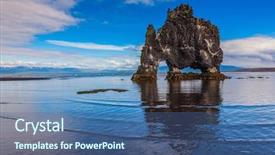  Presentation with tide - Theme with hvitserkur picturesque rock during low tide at sunset stone mammoth iceland background and a ocean colored foreground