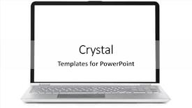  Presentation with laptop blank screen - PPT layouts featuring blank screen isolated on white background and a white colored foreground