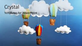  Presentation with blue balloons - PPT layouts having felt - fleece clouds and balloons background and a light blue colored foreground