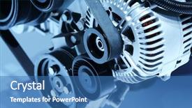  Presentation with engine - Theme featuring hybrid car - closeup of an engine background and a teal colored foreground