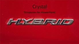  Presentation with hybrid cars - Cool new slides with hybrid designation on a car backdrop and a black colored foreground