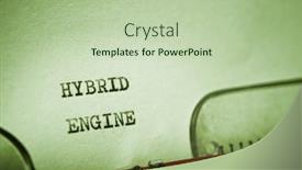  Presentation with engine - Presentation theme with hybrid-engine-text-written background and a mint green colored foreground