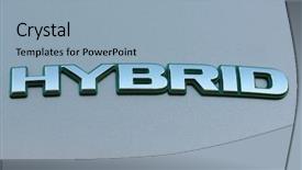  Presentation with hybrid electric vehicle - Cool new PPT theme with hybrid sign from hybrid car backdrop and a light blue colored foreground