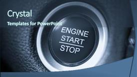  Presentation with start stop continue - Cool new slide set with hybrid system - start stop engine car white backdrop and a ocean colored foreground