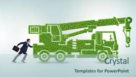  Presentation with vehicle - Beautiful presentation featuring hybrid vehicles - businessman with green ecological vehicle backdrop and a lemonade colored foreground