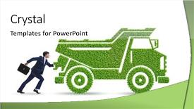  Presentation with vehicle - Cool new presentation with hybrid vehicles - businessman with green ecological vehicle backdrop and a white colored foreground