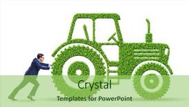  Presentation with vehicle - Slides consisting of hybrid vehicles - businessman with green ecological vehicle background and a yellow colored foreground