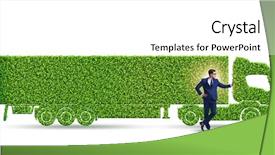  Presentation with vehicle - Presentation theme with hybrid vehicles - businessman with green ecological vehicle background and a white colored foreground