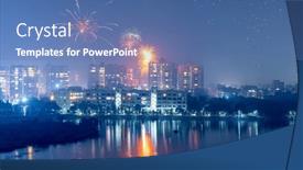  Presentation with diwali festival - Slide deck having hyderabad-cityscape-in-telangana-state background and a ocean colored foreground