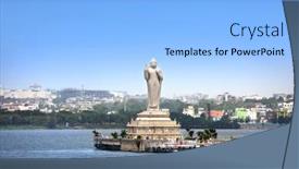  Presentation with august - Cool new presentation theme with hyderabad-india-august-18-buddha backdrop and a light blue colored foreground