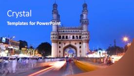  Presentation with charminar - PPT layouts with hyderabad-india-august-29-charminar background and a cobalt blue colored foreground