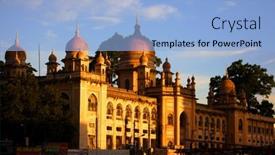  Presentation with india government - Amazing theme having hyderabad-india-august-29-government backdrop and a light blue colored foreground