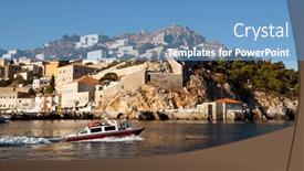  Presentation with creation - Cool new slide deck with hydra-greece-sep-25-view backdrop and a teal colored foreground