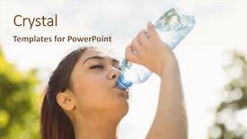  Presentation with hydration - Audience pleasing slide deck consisting of hydration - healthy and beautiful young woman backdrop and a lemonade colored foreground