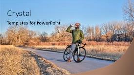  Presentation with winter river - Colorful slide deck enhanced with hydration-break-during-winter backdrop and a light blue colored foreground