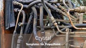  Presentation with tractor - Slide set consisting of hydraulic-hose-close-view background and a gray colored foreground