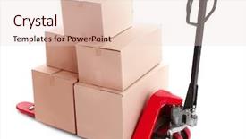  Presentation with pallet - Colorful PPT layouts enhanced with different hands lifted - fork pallet truck with stack backdrop and a lemonade colored foreground