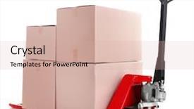  Presentation with pallet - Presentation design consisting of different hands lifted - fork pallet truck with stack background and a lemonade colored foreground