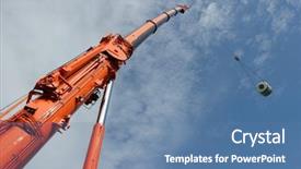  Presentation with wide - Colorful presentation theme enhanced with wide angle view of crane backdrop and a teal colored foreground