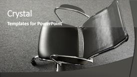  Presentation with black chrome metallic mesh metal - Presentation theme having hydraulic products - black and chrome office chair background and a  colored foreground
