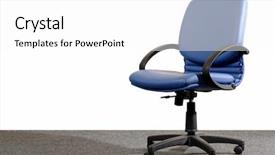  Presentation with blur office of - Theme consisting of hydraulic products - blue office chair background and a white colored foreground