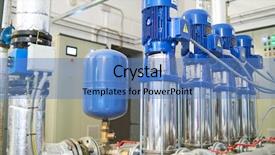  Presentation with water pump - PPT theme consisting of hydraulic pumps - pipes and valve in water background and a teal colored foreground