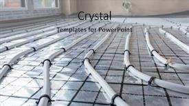  Presentation with house heating - Beautiful PPT theme featuring hydraulic pumps - underfloor heating system in new backdrop and a light gray colored foreground