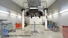  Presentation with lift - Slides with hydraulics - car on a lift background and a light gray colored foreground