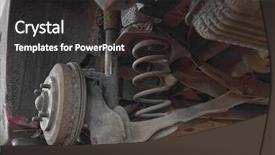  Presentation with suspension - Slide deck featuring hydraulics - front suspension of a car background and a dark gray colored foreground