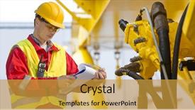  Presentation with safety - Beautiful PPT layouts featuring hydraulics - hydraulic engineer doing a safety backdrop and a gold colored foreground