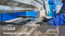  Presentation with press - Presentation design enhanced with hydraulics - hydraulic press brake or bending background and a gray colored foreground