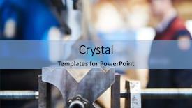  Presentation with sheet metal - Slide set consisting of hydraulics - hydraulic press brake or bending background and a light blue colored foreground