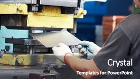  Presentation with press - Amazing slides having hydraulics - sheet metal processing on hydraulic backdrop and a dark gray colored foreground