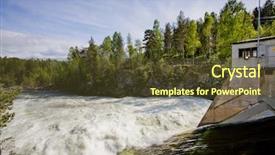  Presentation with electric plant - Theme with hydro electric plant background and a tawny brown colored foreground