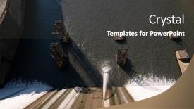  Presentation with electric plant - Colorful PPT layouts enhanced with hydro-electric-station-power-plant backdrop and a dark gray colored foreground