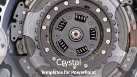  Presentation with gear - Amazing PPT theme having hydro energy - car clutch gear close up backdrop and a gray colored foreground