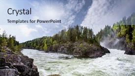  Presentation with norway energy - Colorful slides enhanced with hydro energy - nature landscape of river rapids backdrop and a light blue colored foreground