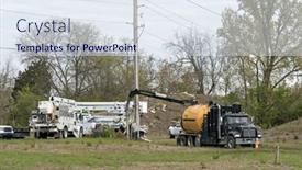  Presentation with pole - Slides featuring hydro-excavator-vacuum-truck-creating background and a sky blue colored foreground