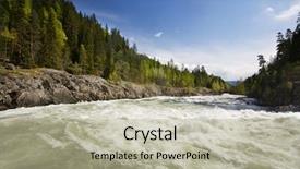  Presentation with water moving - Presentation design having hydro power - fast moving river with white background and a mint green colored foreground