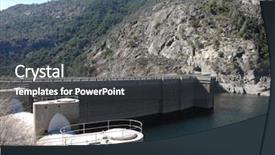  Presentation with national parks yosemite valley yosemite - Slide set having hydro power - hetch hetchy dam in yosemite background and a dark gray colored foreground
