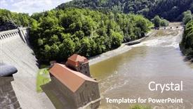  Presentation with poland - Cool new PPT theme with hydro power - pilichowice dam in poland backdrop and a coral colored foreground