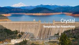  Presentation with dam - Theme consisting of hydro power - shasta dam background and a coral colored foreground