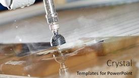  Presentation with water treatment - Presentation theme with hydroabrasive-treatment-metalworking-cutting background and a coral colored foreground