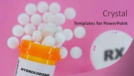  Presentation with spilling - Slide deck consisting of hydrocodone-rx-medicine-pills background and a coral colored foreground