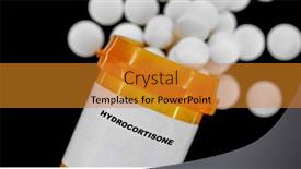  Presentation with medical pills - PPT layouts consisting of hydrocortisone-rx-medical-pills background and a gold colored foreground